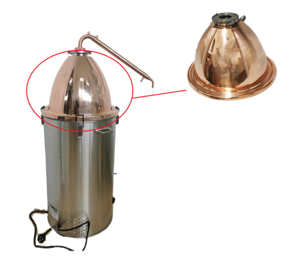 Large Alembic Copper Dome for 65L Digiboil- 3" Ferrule