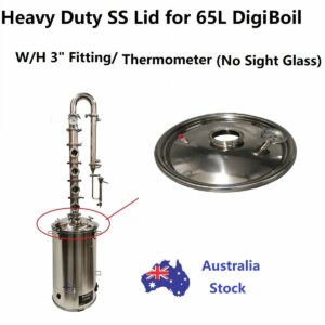 Heavy-duty Stainless Steel Lid for 65L Digi boiler with 3" ferrule No Sight glass