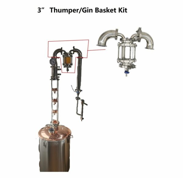 Stillmate 3" Thumper/Gin Basket for Modular Still