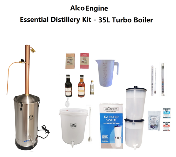 AlcoEngine Copper Reflux Condensor Distillery Kit - 35L Kegking Turbo Boiler