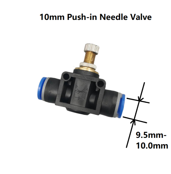 10mm Push In Fitting Needle Valve