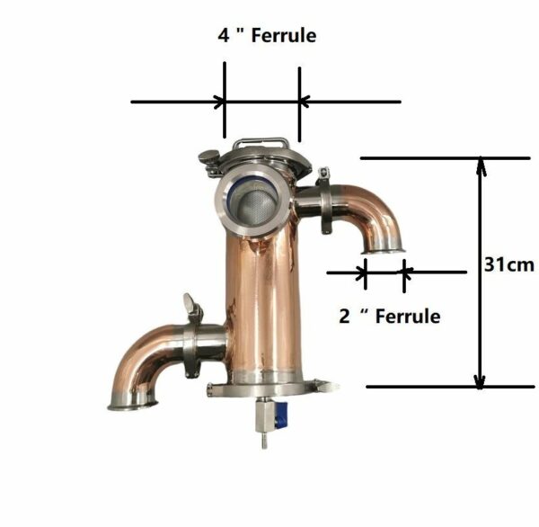 PostPosition 4" Copper Gin Basket/Carter Head for Modular Still