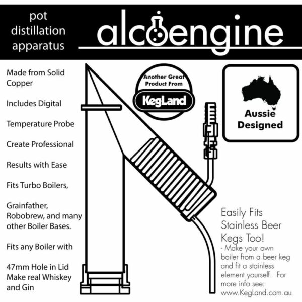 AlcoEngine Pot Still Distilling Distillation Aparatus condensor