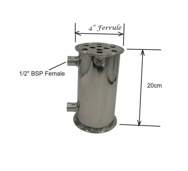 4" x 200mm Stainless Steel Condensor/Dephlegmator