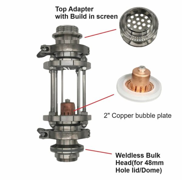 Up-graded 2“ Sight glass Extension Kit for Still Spirits T500 Condensor with bubble plate