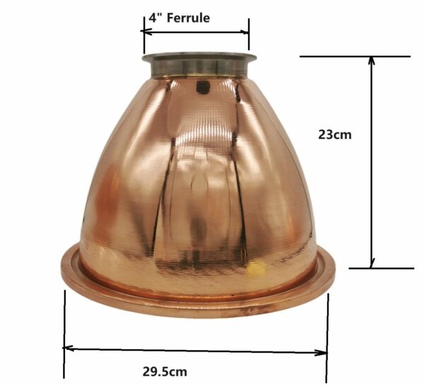 Stillmate Pure Copper Alembic Dome/Lid 30cm with 4" Ferrule