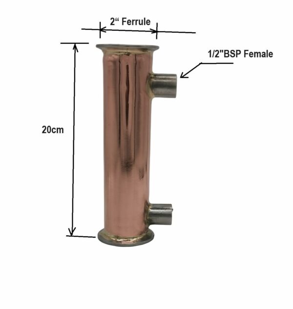 2" x 200mm Copperl Condensor/Dephlegmator