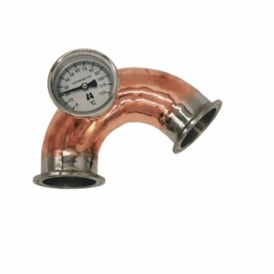 2 Inch Copper 135C Elbow with Thermometer fitting & Thermometer