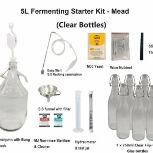 5L Brewing Fermenting Starter Kit - Mead- Clear Bottles