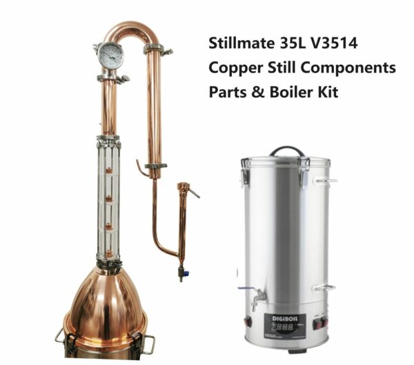 Stillmate 35L 2" x 4 Plates Crystal Clear Copper dome Condensor & Boiler Kit V3514 Full Kit