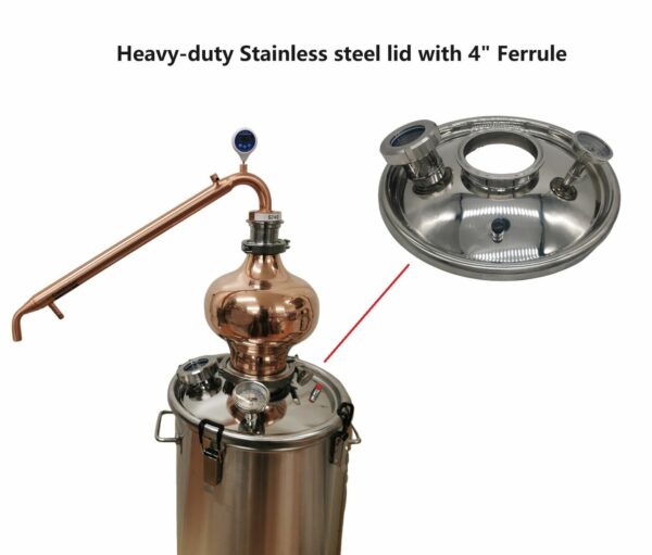 Heavy duty Stainless Steel Lid for 35L Digi boiler with 4" fitting and sight glass