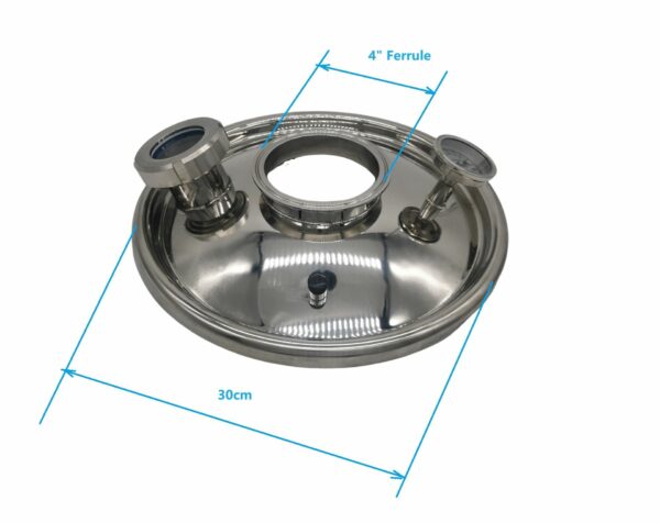 Heavy duty Stainless Steel Lid for 35L Digi boiler with 4" fitting and sight glass