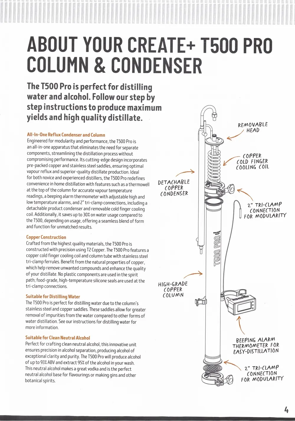 T500 Pro Copper Condenser Still Kit